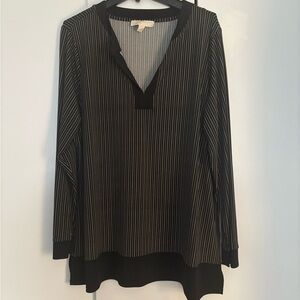 Black and White Striped Women's Top